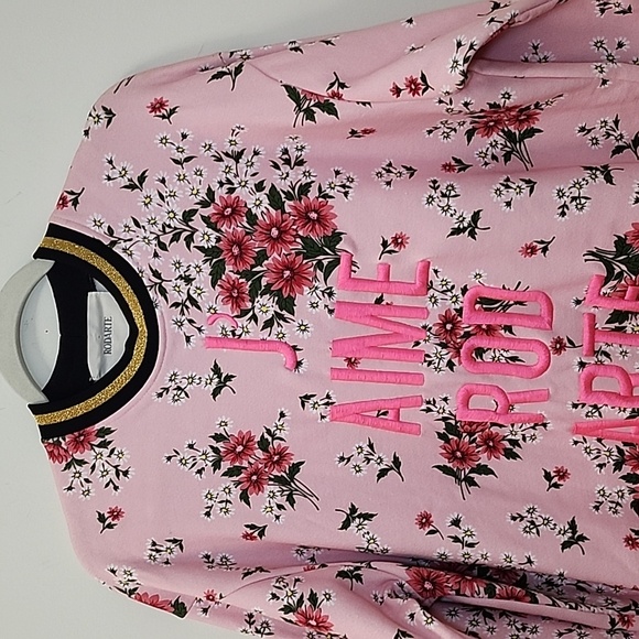 Rodarte printed mini sweatshirt dress  embroidered and glitter accents SZ Meduim - Picture 8 of 16